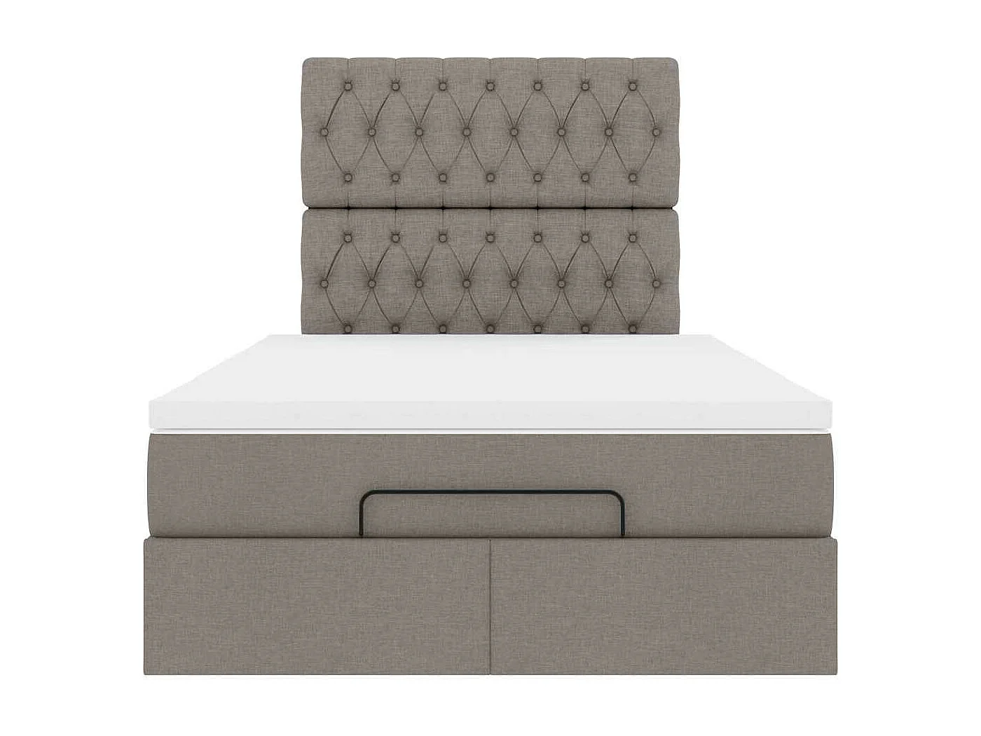 Cadre de lit ottoman avec matelas taupe 120x190 cm tissu