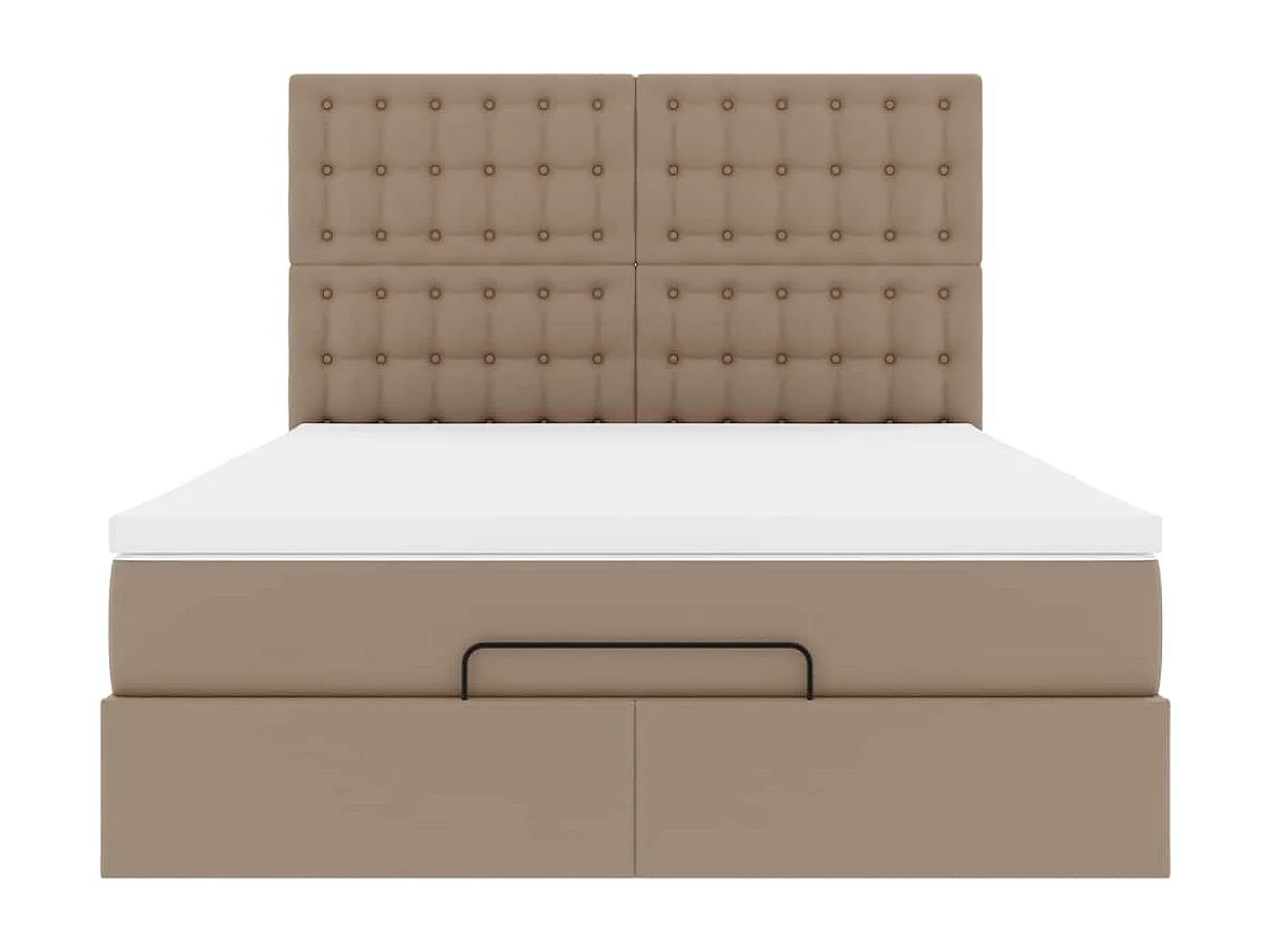 Estrutura de cama otomana com colchão cappucino 140x200 cm