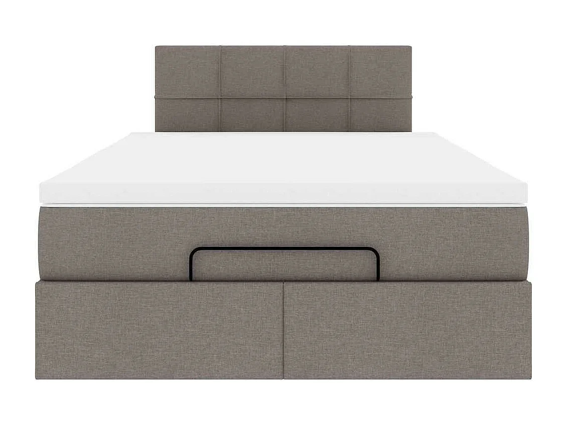 Cadre de lit ottoman avec matelas taupe 120x200 cm tissu