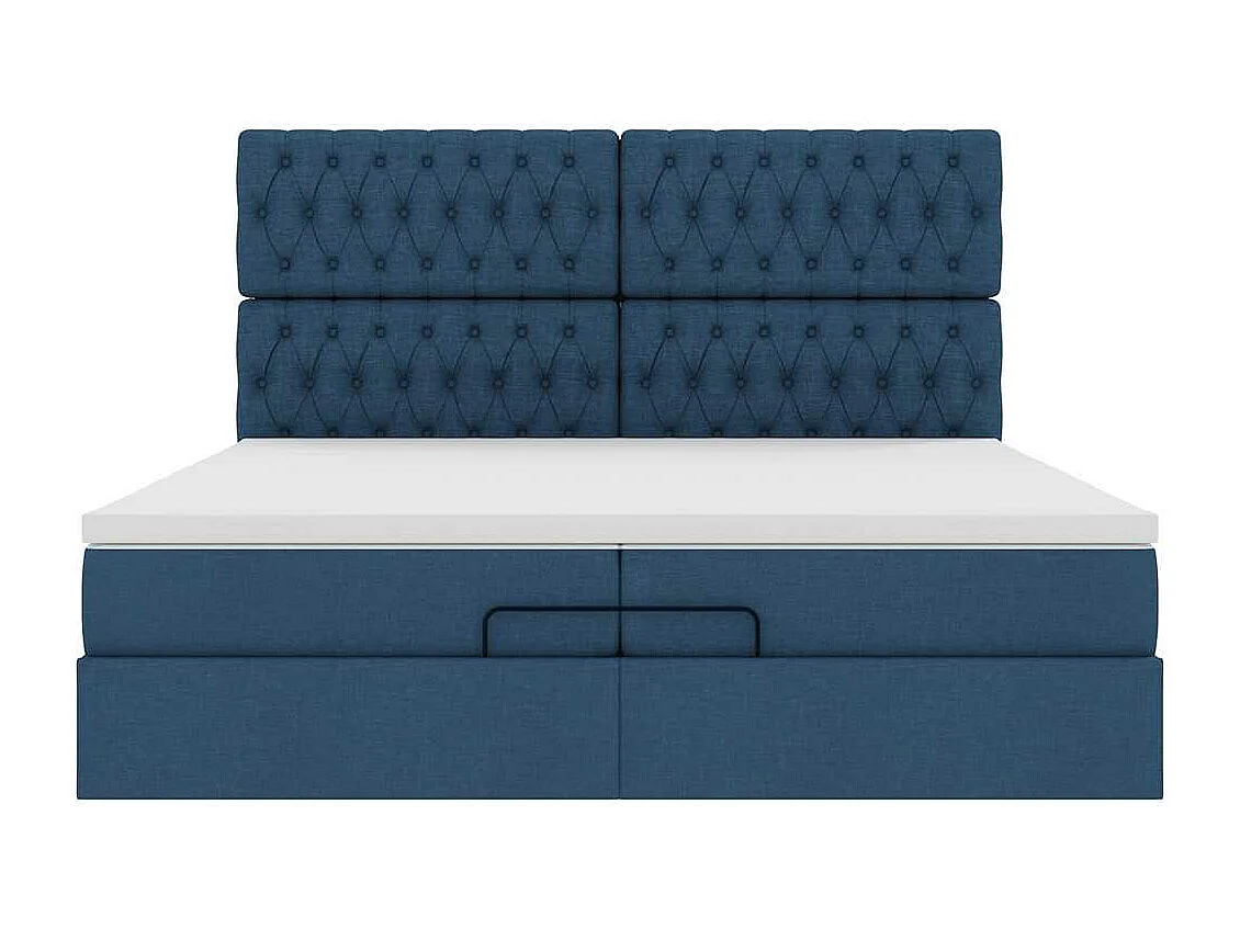 Estructura de cama otomana con colchones tela topo 200x200cm