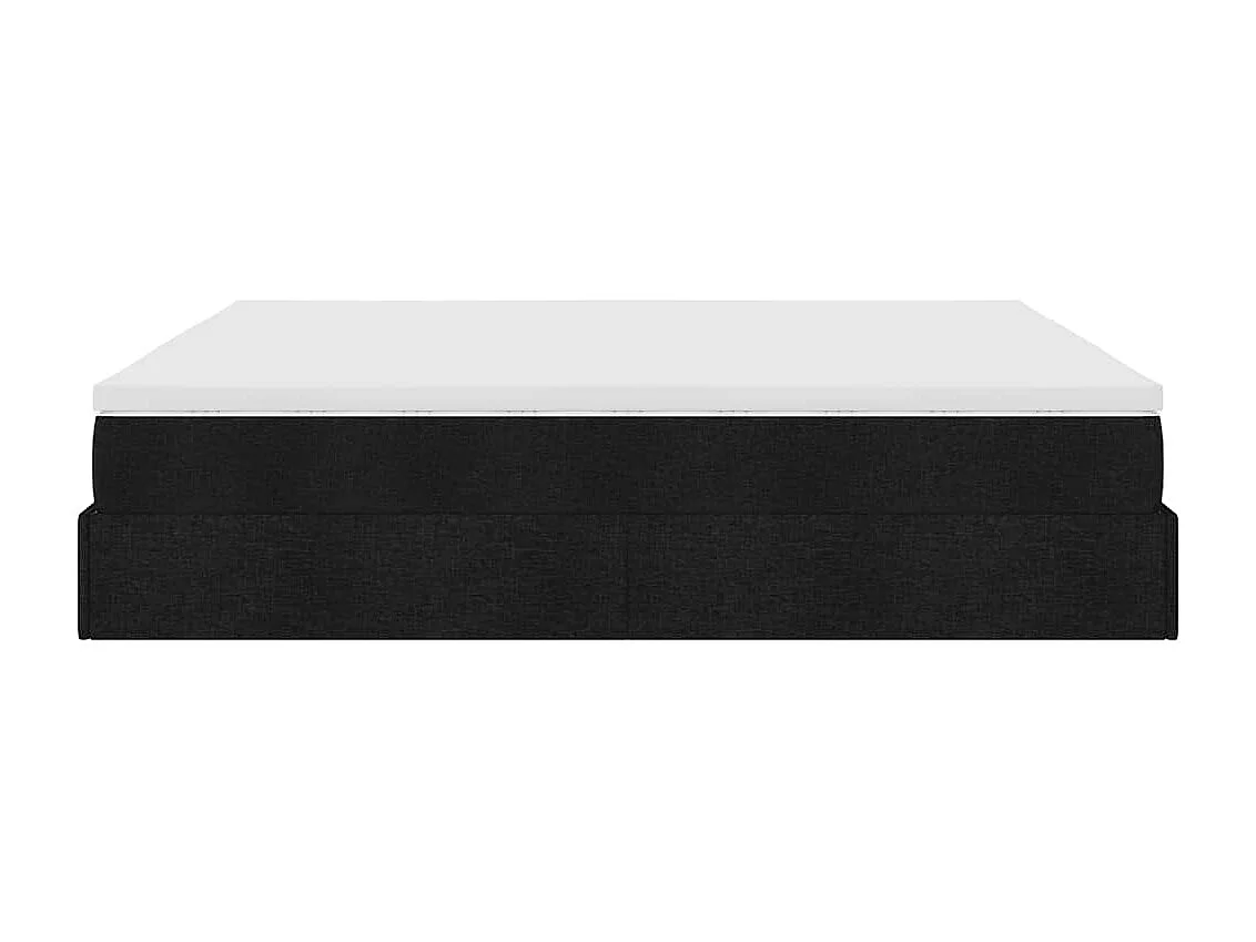 Cadre de lit ottoman avec matelas noir 180x200 cm tissu