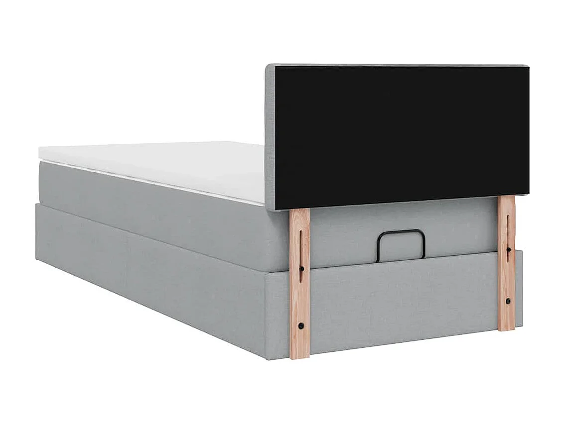 Ottoman bed met matras 80x200cm stof lichtgrijs