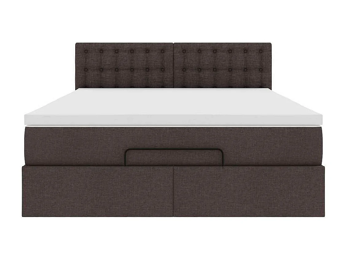 Estructura cama otomana colchón tela marrón oscuro 140x200cm