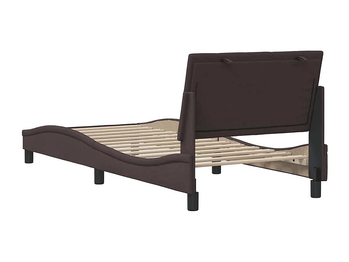 Estructura de cama sin colchón tela marrón oscuro 80x200 cm
