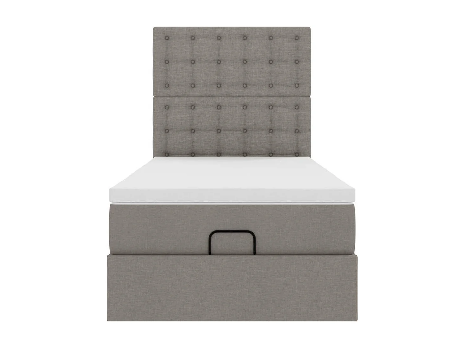 Estructura de cama otomana colchón tela gris pardo 80x200cm