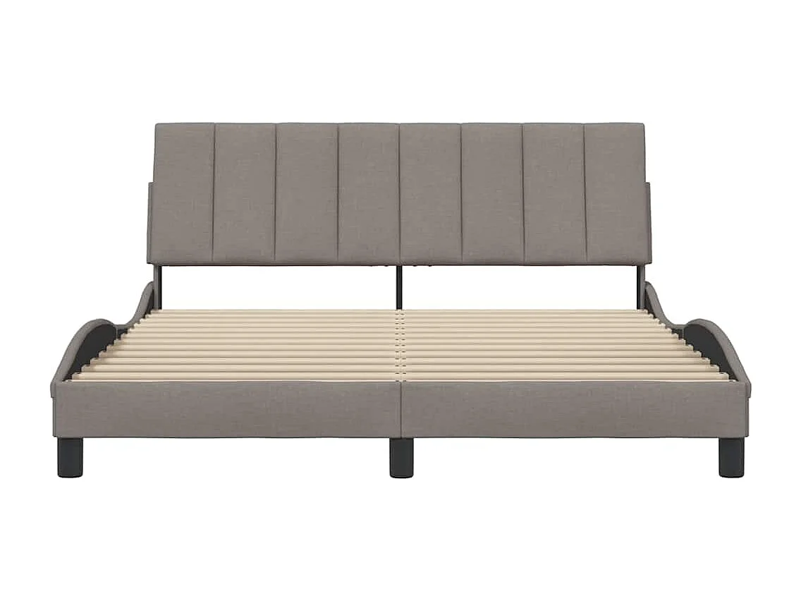 Cadre de lit sans matelas taupe 160x200 cm tissu