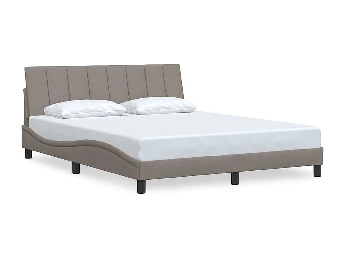 Cadre de lit sans matelas taupe 160x200 cm tissu