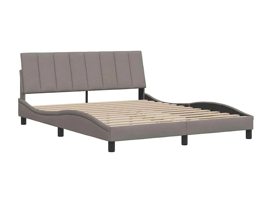 Cadre de lit sans matelas taupe 160x200 cm tissu