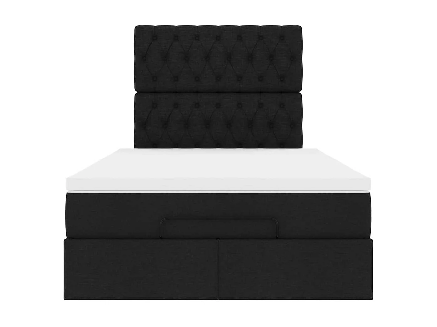 Cadre de lit ottoman avec matelas noir 120x190 cm tissu