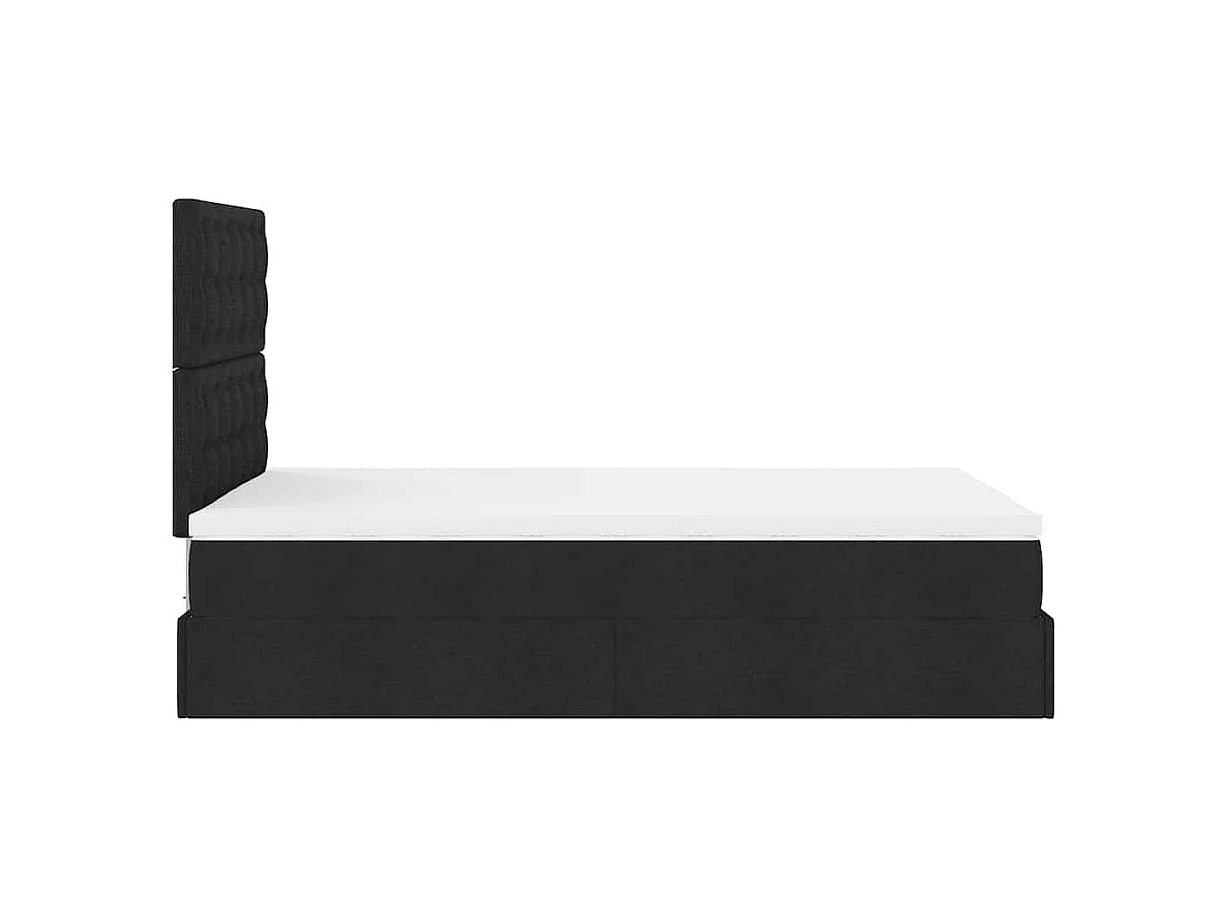 Cadre de lit ottoman avec matelas noir 120x190 cm tissu