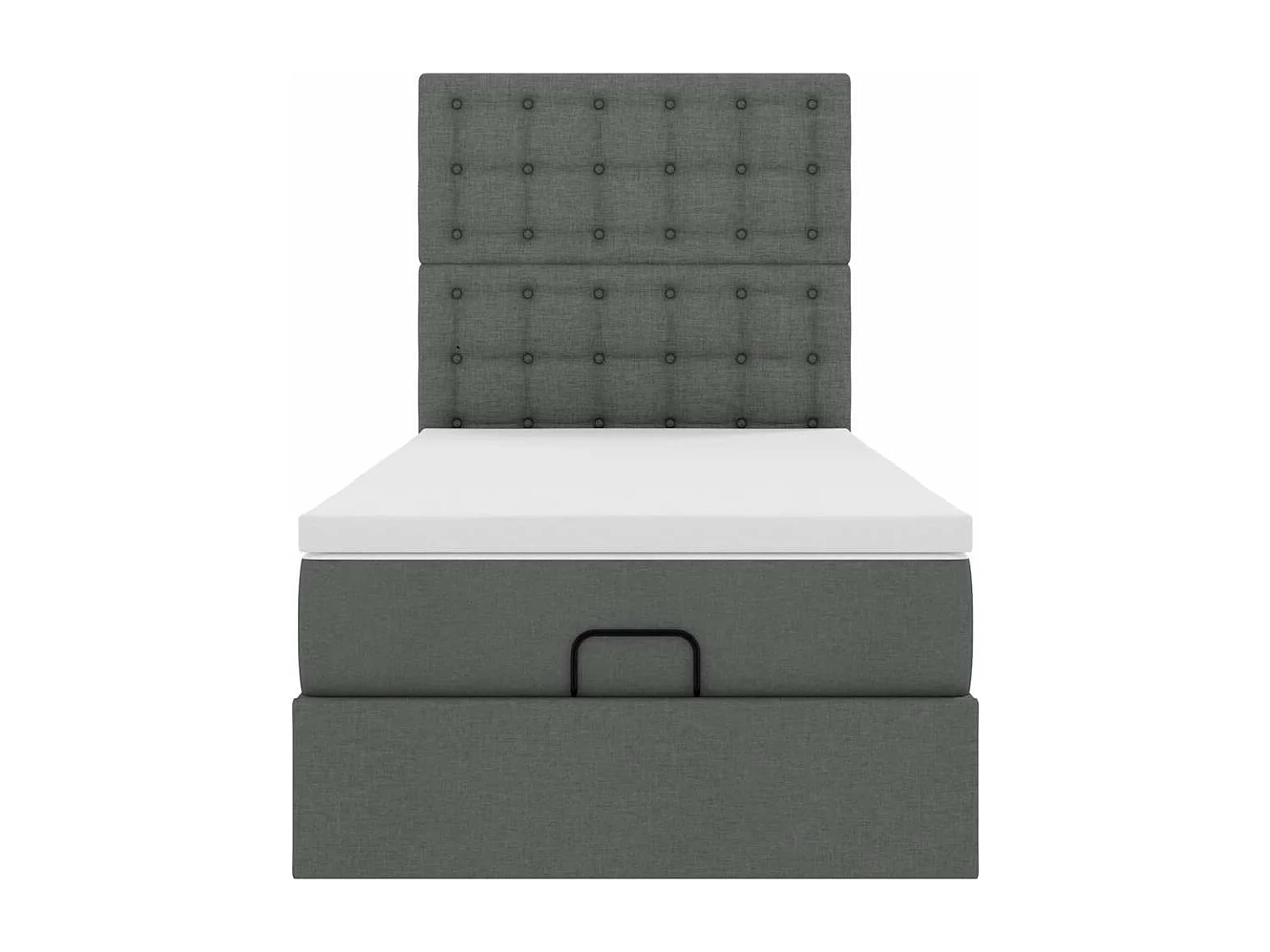 Cadre de lit ottoman avec matelas gris foncé 80x200 cm tissu