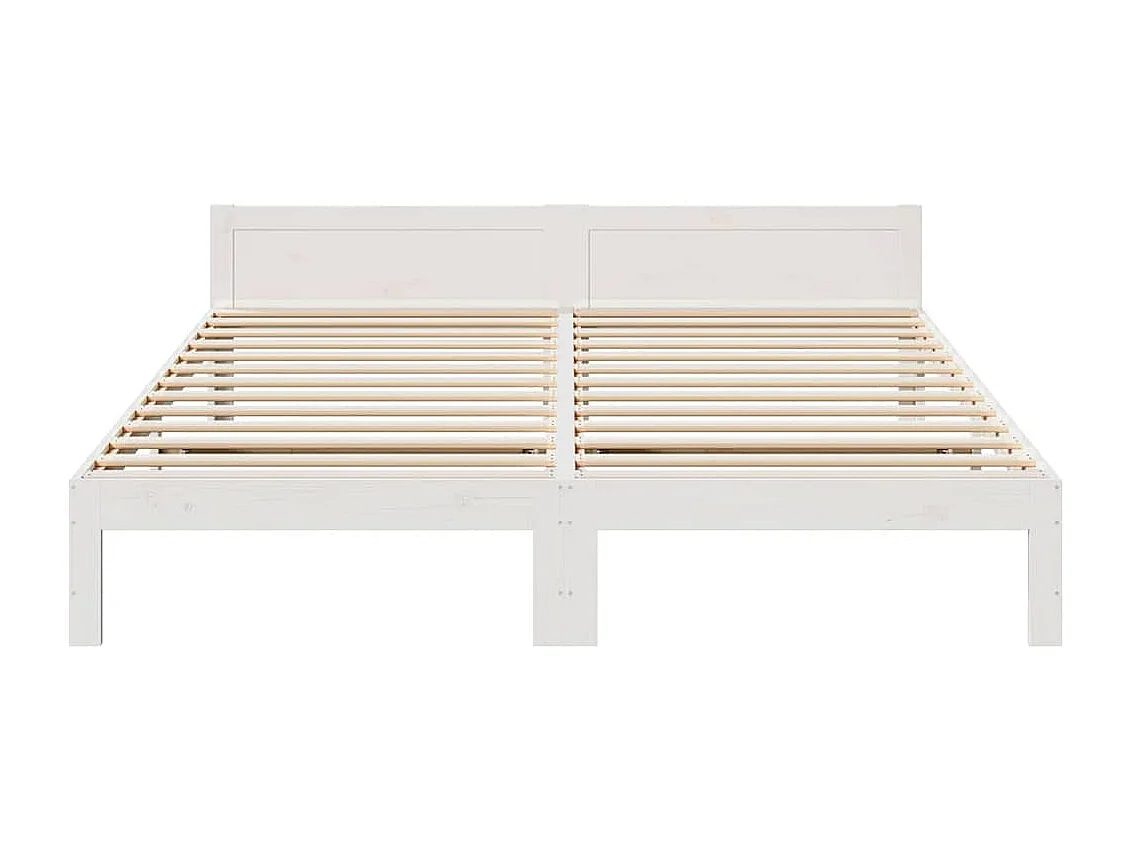 Cadre de lit sans matelas blanc 180x200 cm bois massif de pin