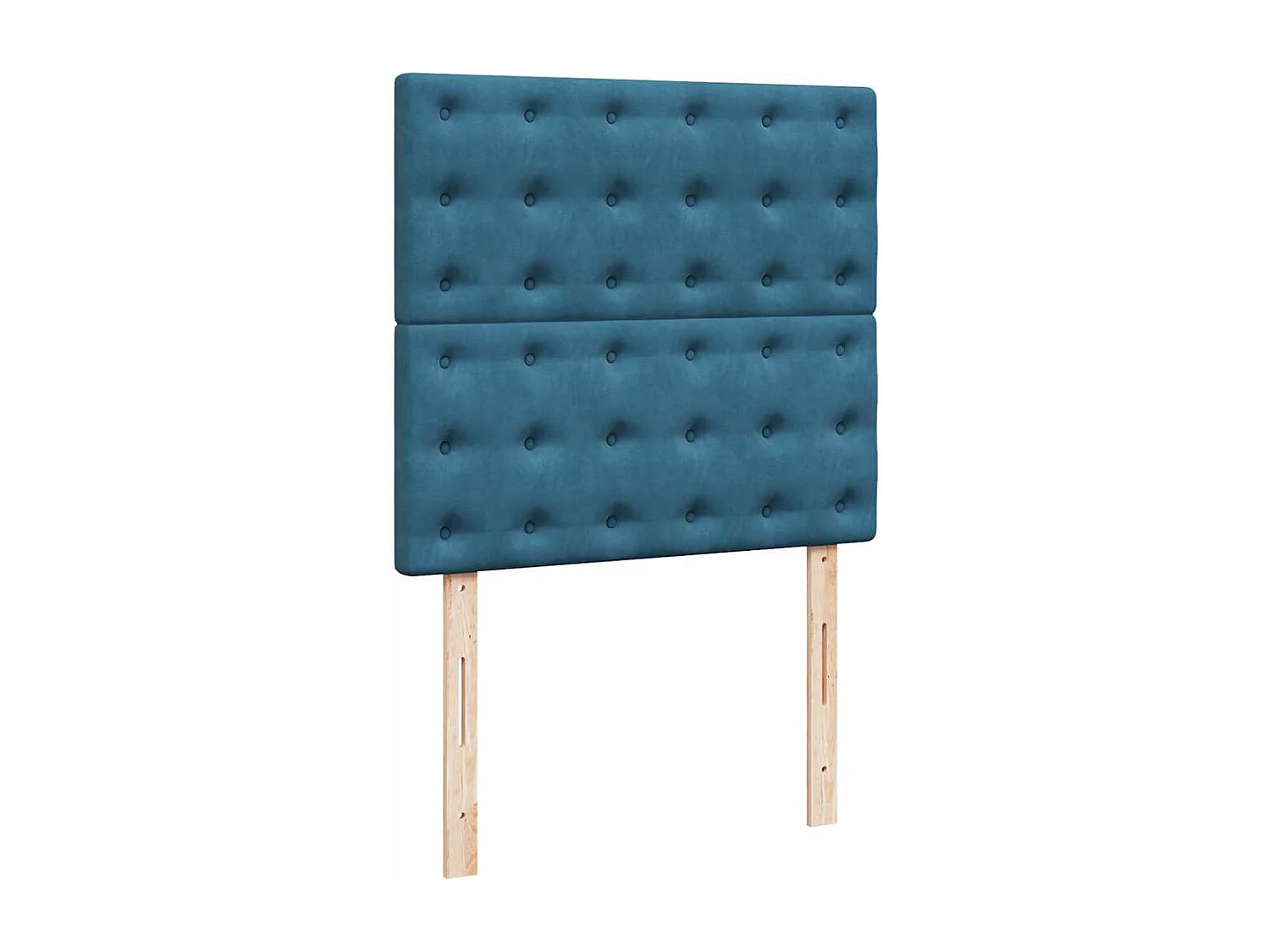 Cadre de lit ottoman avec matelas bleu foncé 90x200 cm velours