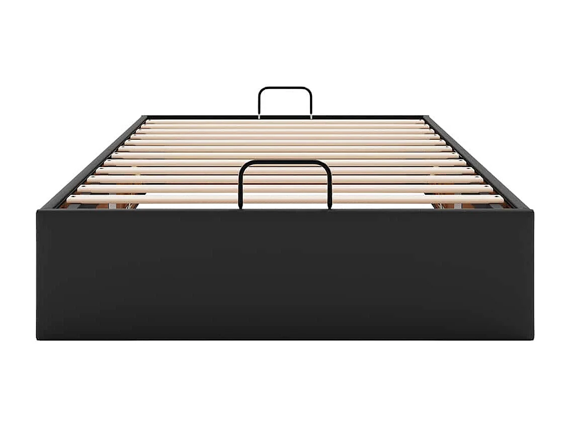Cadre de lit ottoman sans matelas noir 100x200 cm similicuir