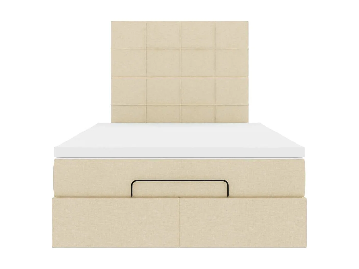 Cadre de lit ottoman avec matelas crème 120x200cm tissu