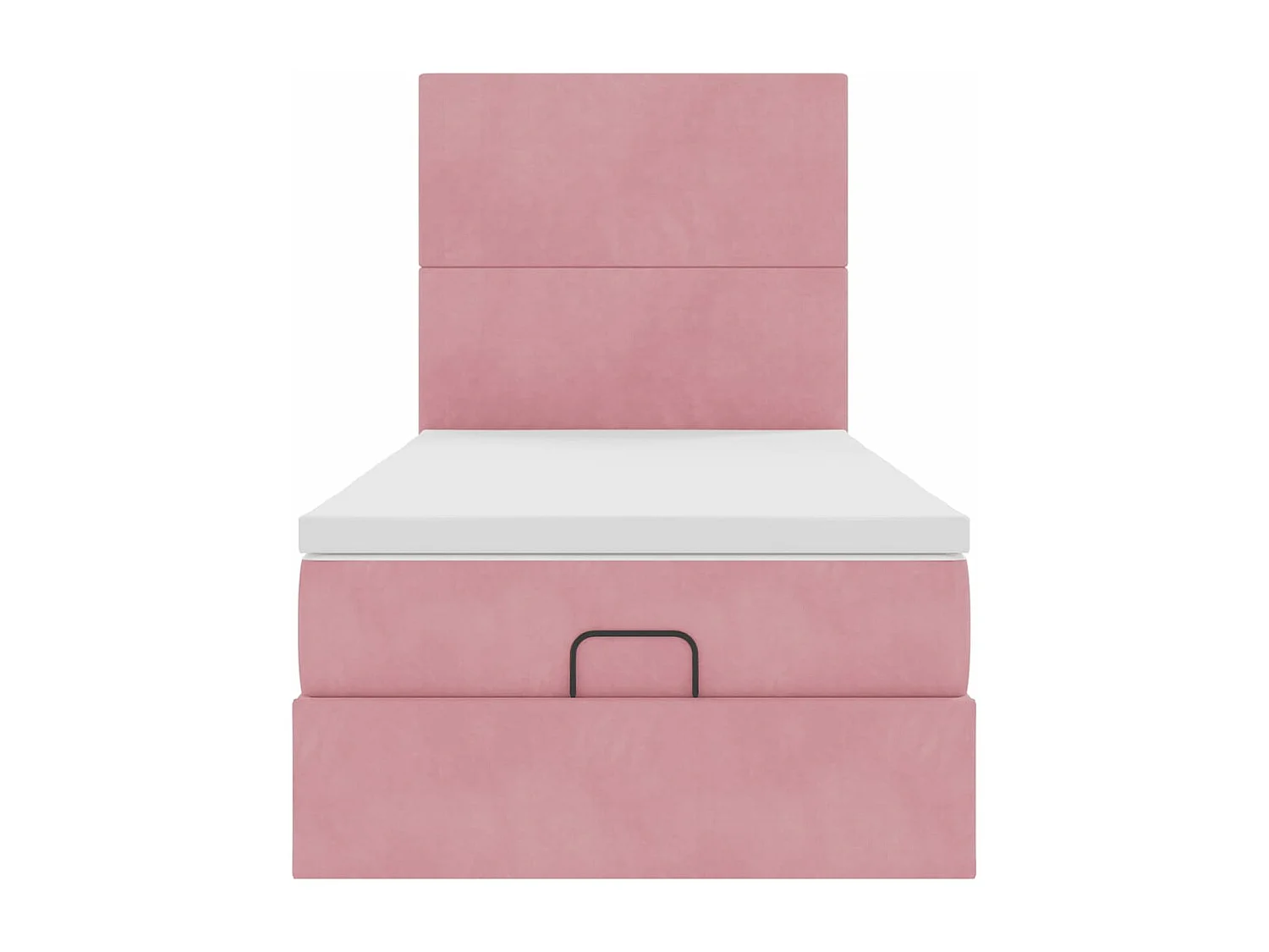 Estructura cama otomana colchones terciopelo rosa 80x200cm