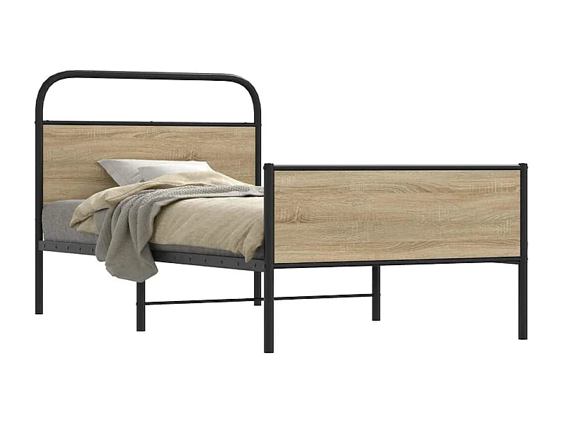Estructura de cama sin colchón 90x190 cm madera roble Sonoma