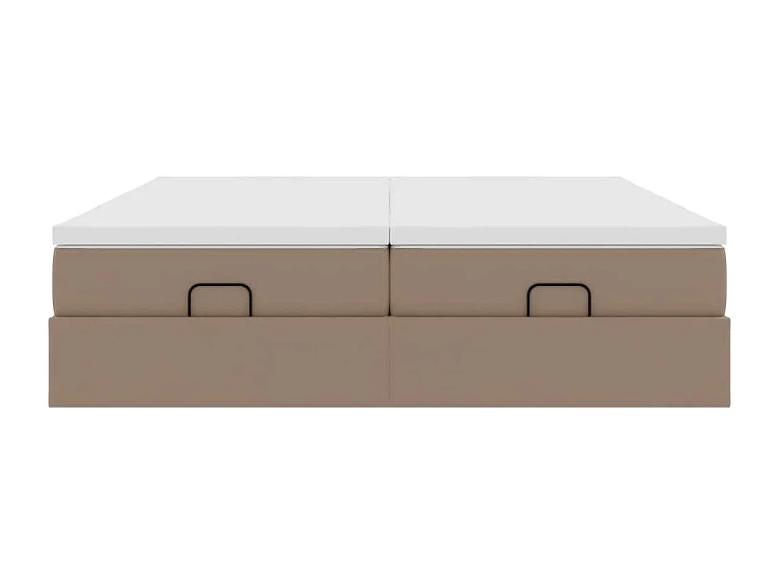 Estructura cama otomana colchones cappucino cuero sintético