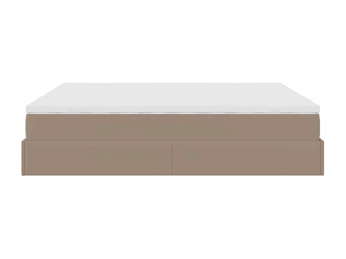 Estructura cama otomana colchones cappucino cuero sintético