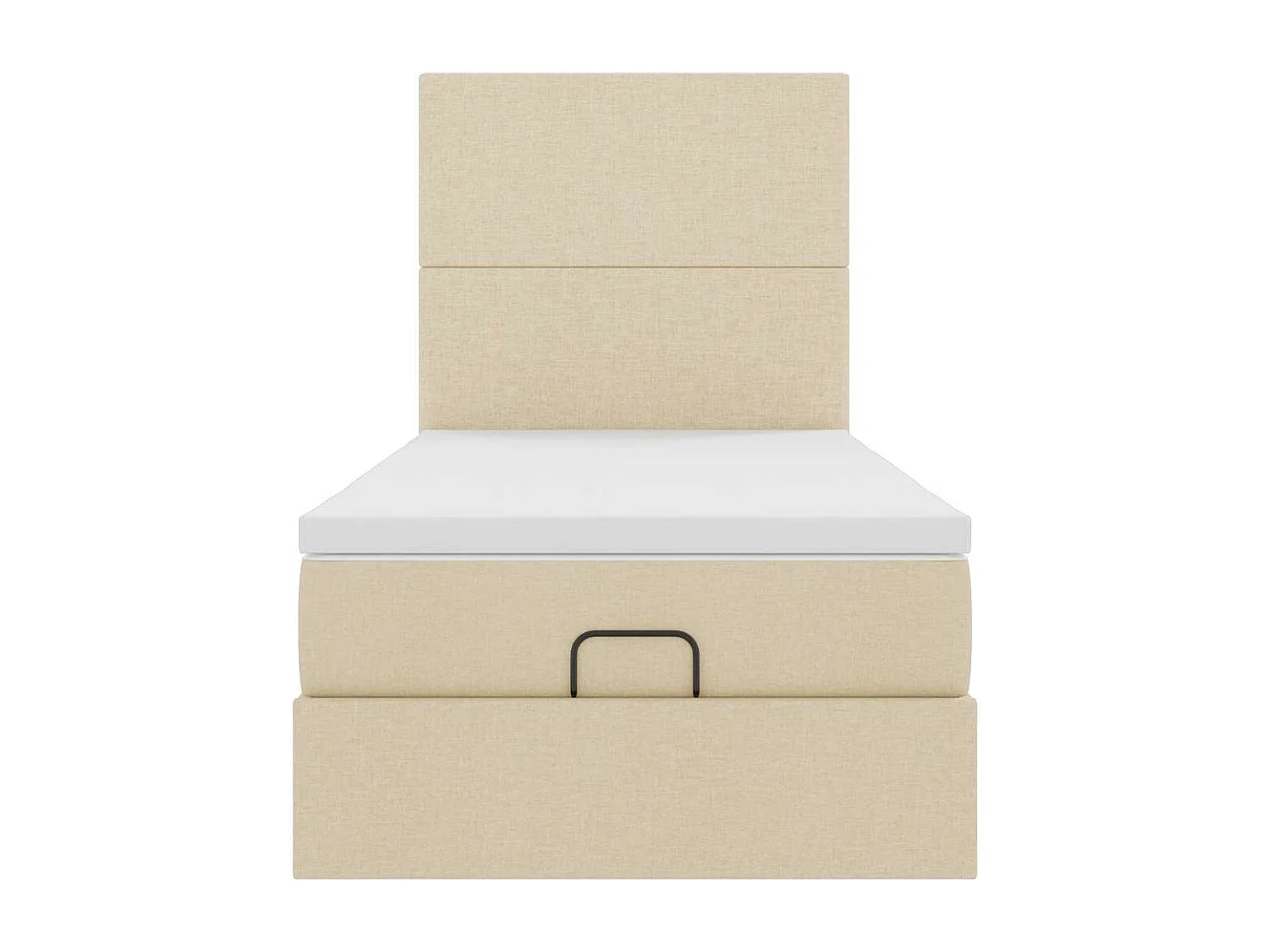 Cadre de lit ottoman avec matelas crème 80x200 cm tissu