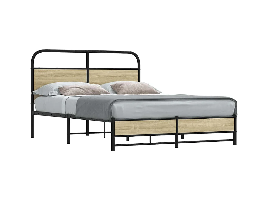 Cadre de lit sans matelas 135x190 cm chêne sonoma