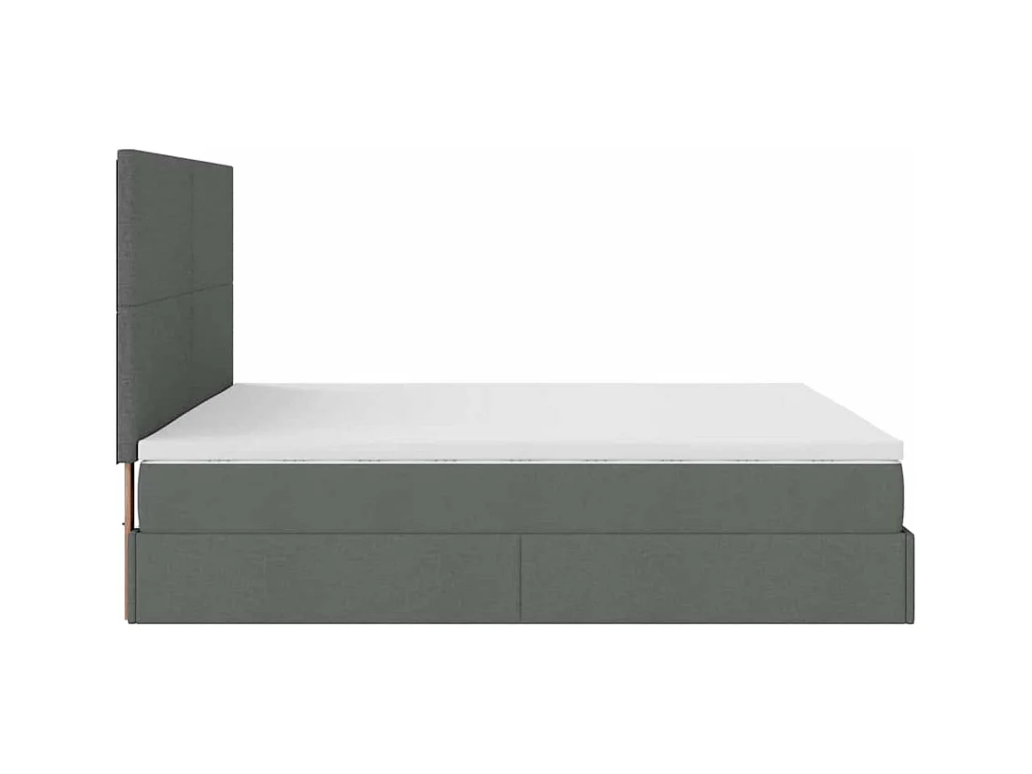 Ottoman bed met matras 180x200cm stof donkergrijs