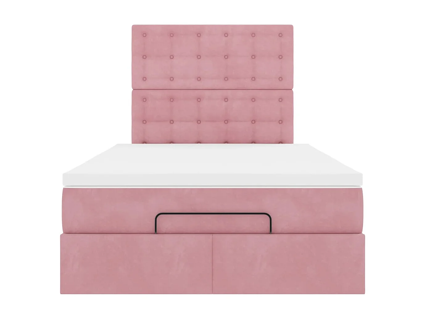 Estructura de cama otomana colchones terciopelo rosa 120x200cm