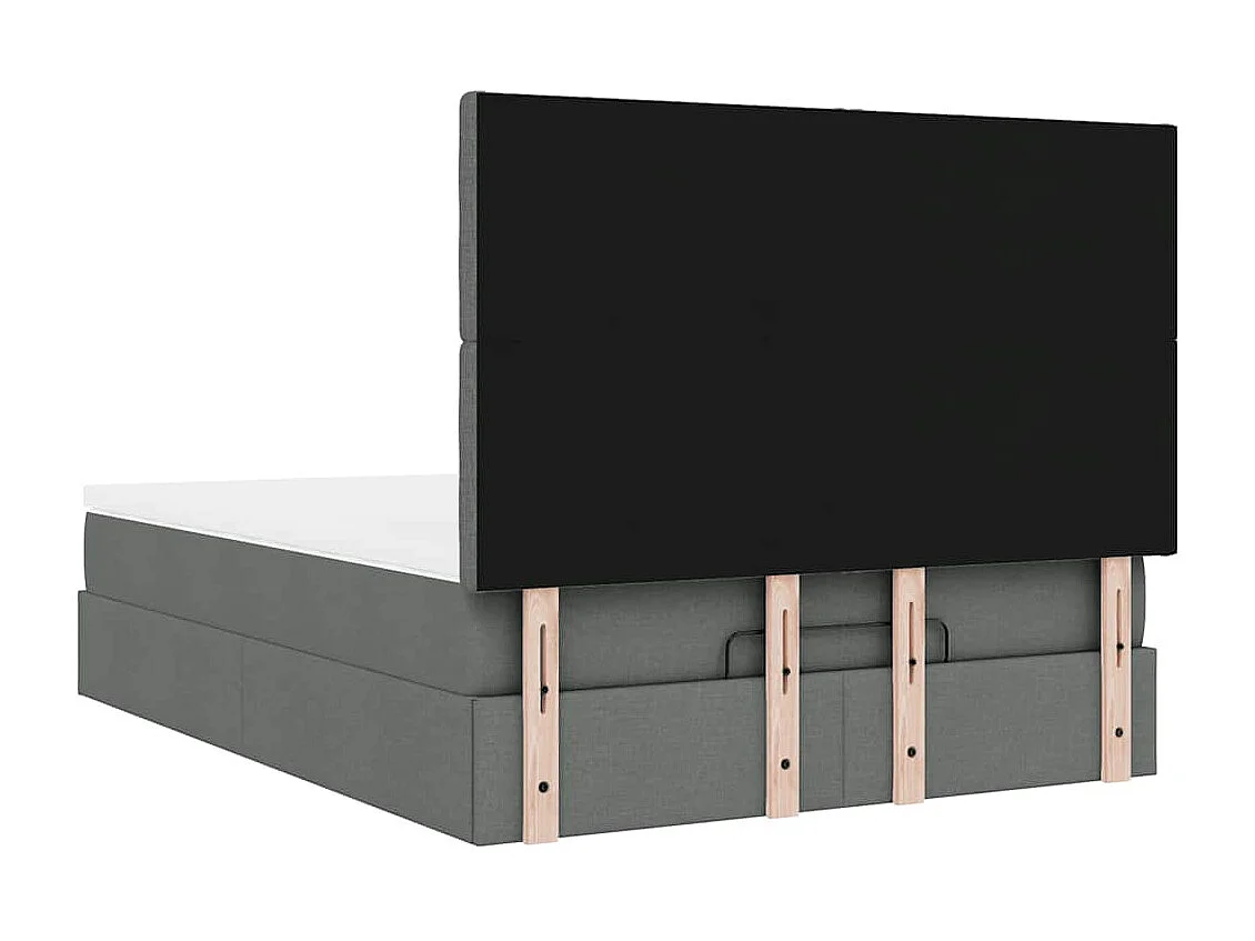Estructura cama otomana colchón tela gris oscuro 140x200cm