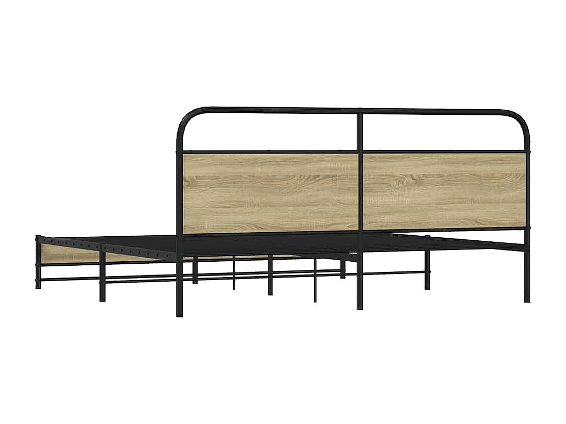 Estructura de cama sin colchón metal roble Sonoma 183x213 cm