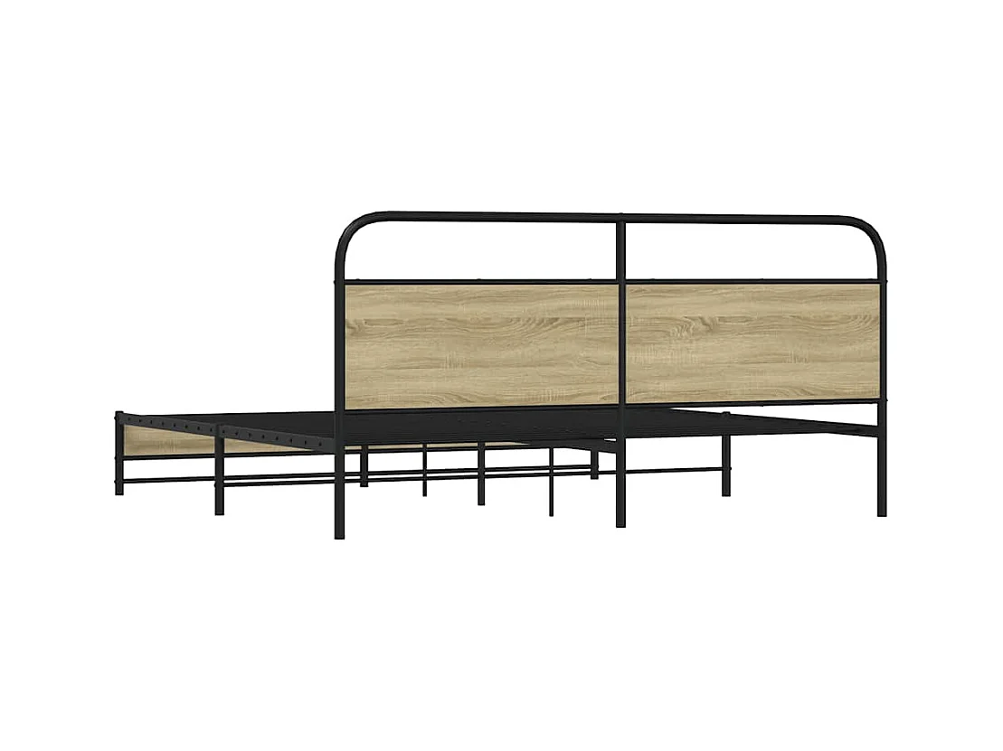 Cadre de lit en métal sans matelas chêne sonoma 183x213 cm