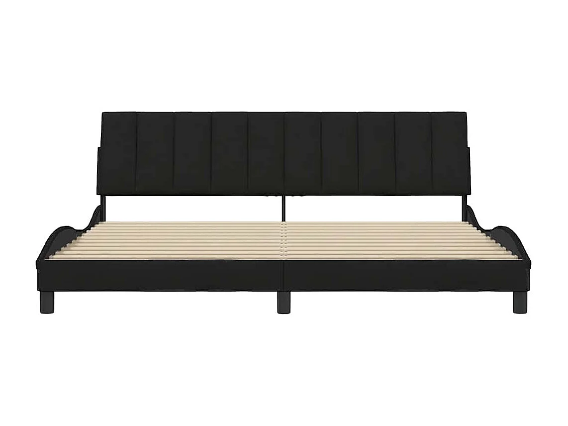 Cadre de lit sans matelas noir 200x200 cm tissu