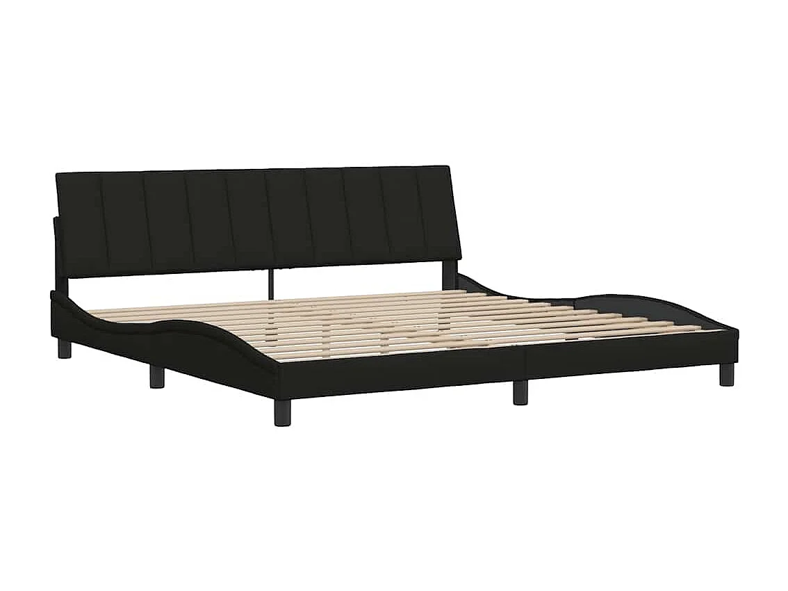 Cadre de lit sans matelas noir 200x200 cm tissu