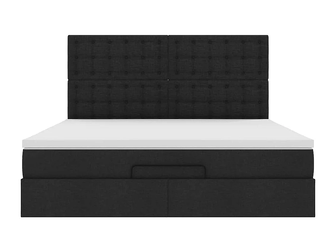 Ottoman bed met matras en LED's 160x200cm stof zwart