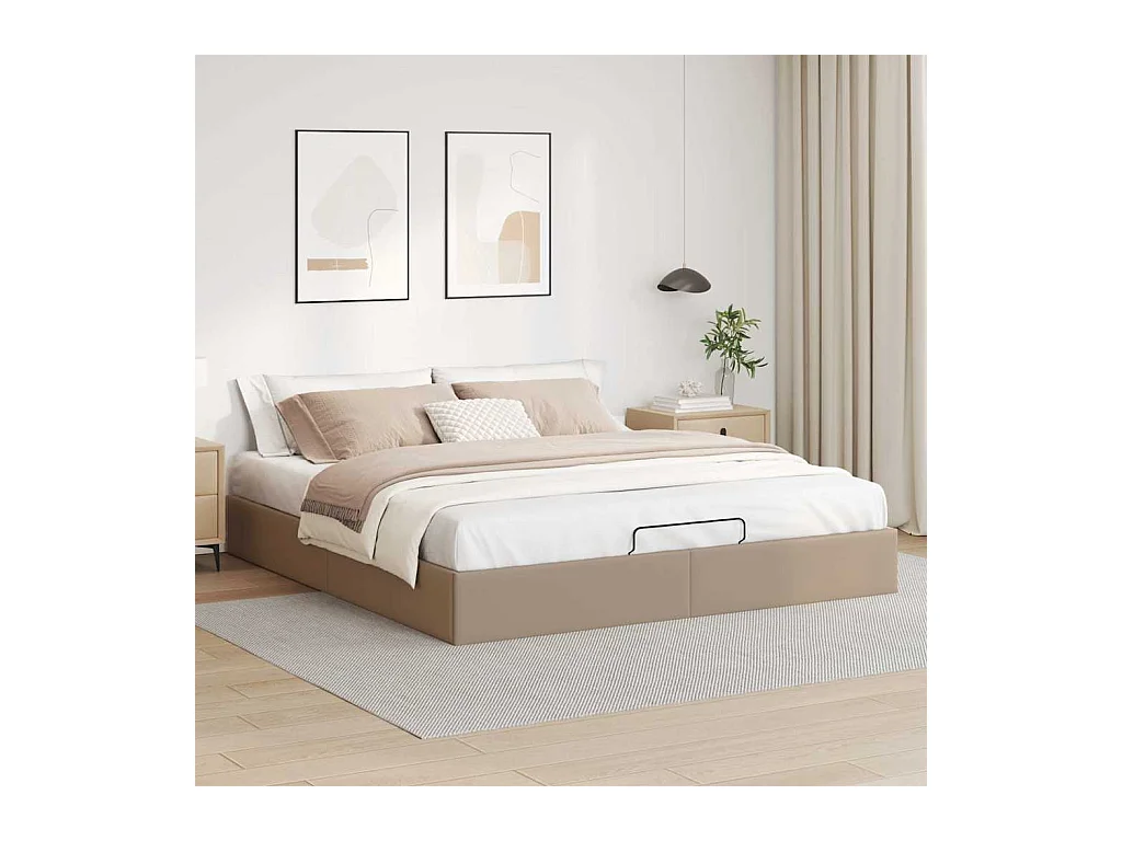 Estrutura de cama otomana sem colchão cappucino 200x200 cm