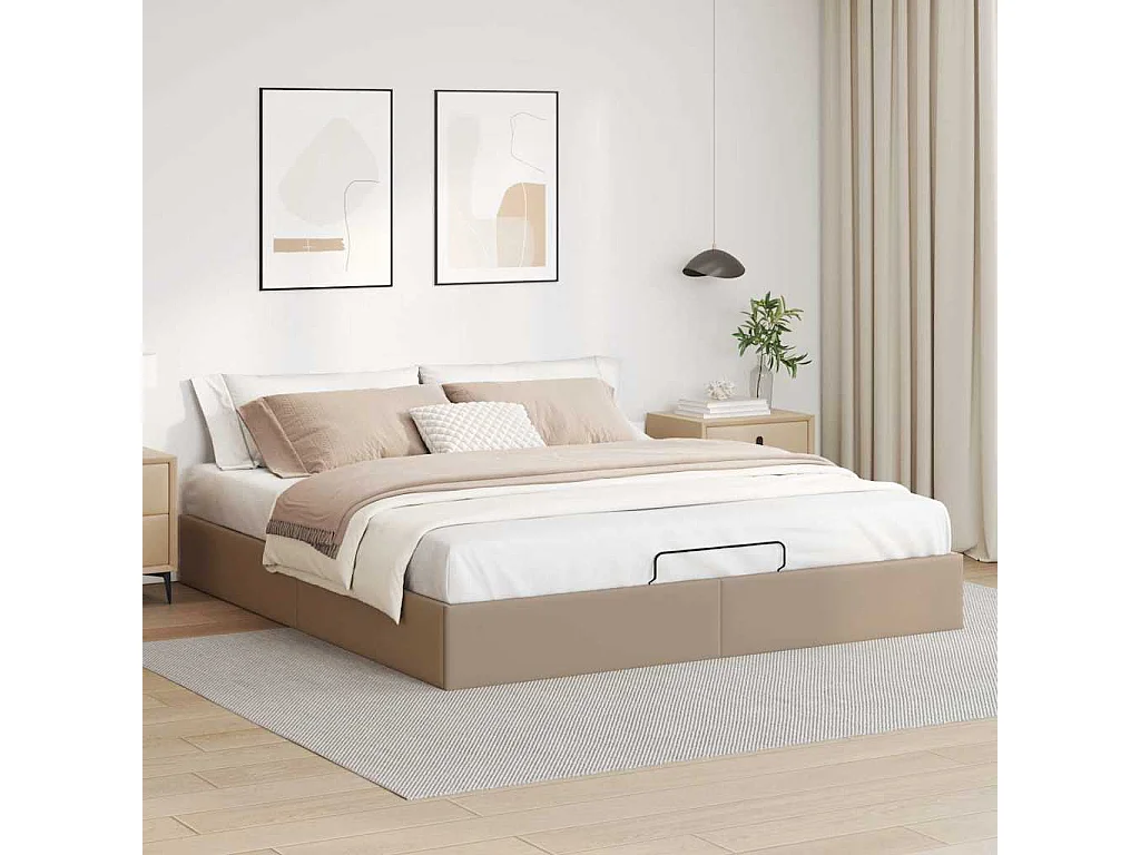 Estrutura de cama otomana sem colchão cappucino 200x200 cm