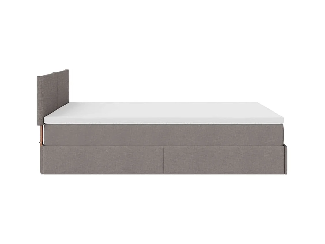 Bed poef met matras en LED's 140x200 cm stof taupe