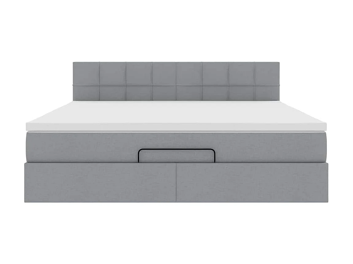 Bed met matras 160x200 cm stof lichtgrijs