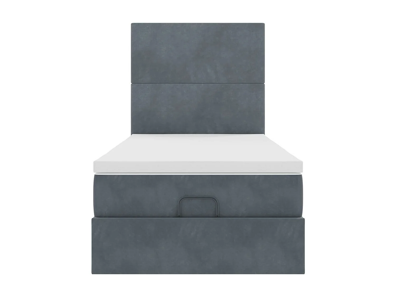 Cadre de lit ottoman avec matelas gris foncé 100x200 cm velours