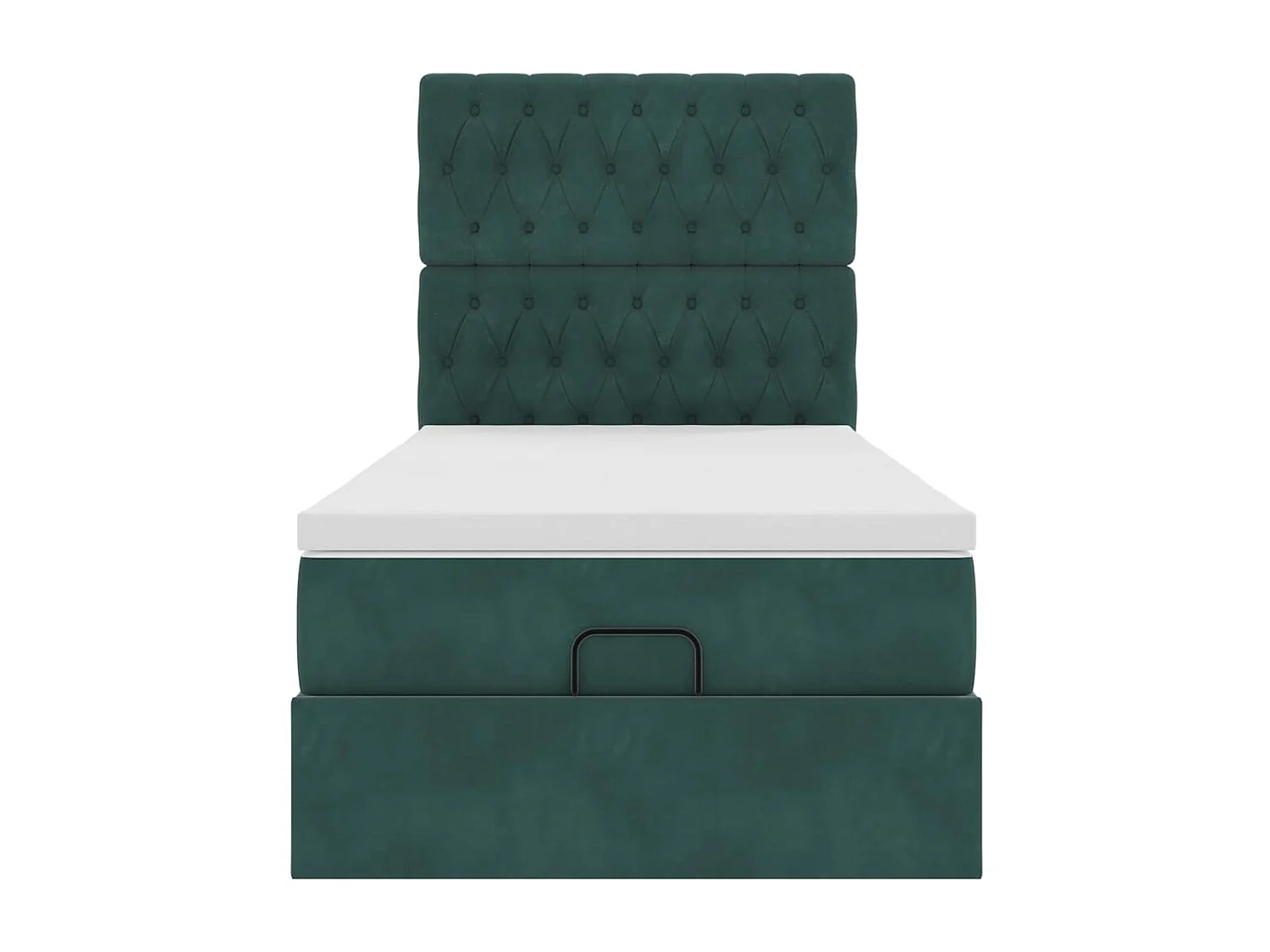 Cadre de lit ottoman avec matelas vert foncé 80x200 cm velours