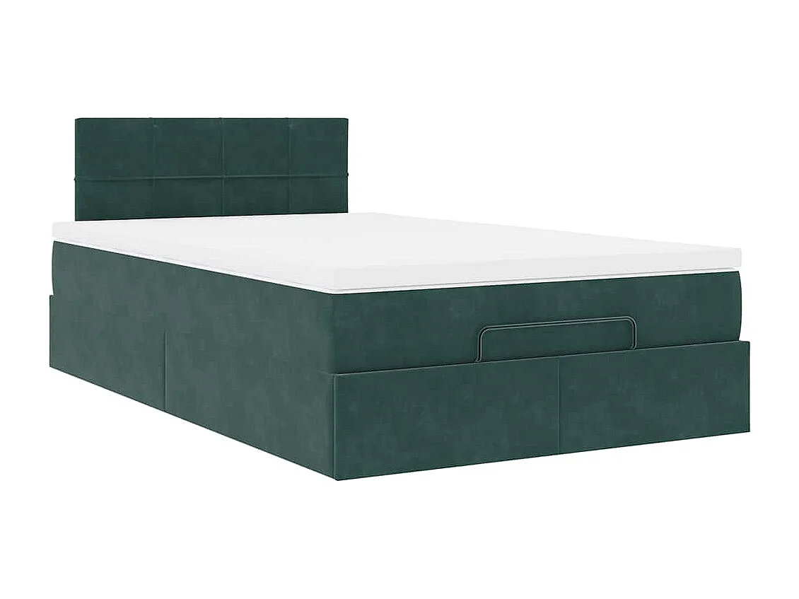 Ottoman bed met matras 120x200cm fluweel donkergroen