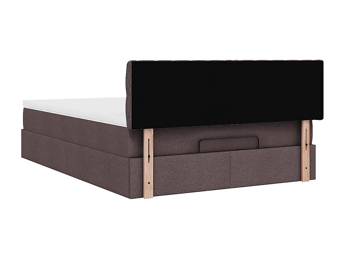 Ottoman bed met matras en LED's 140x200cm stof donkerbruin