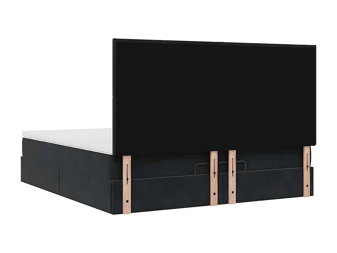 Ottoman bed met matrassen en LED's 160x200cm fluweel zwart