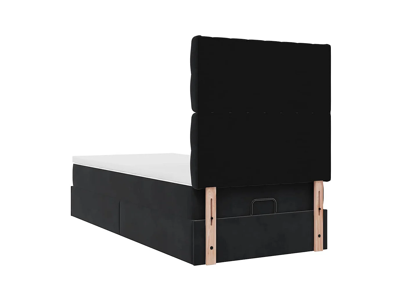 Cadre de lit ottoman avec matelas noir 80x200 cm velours