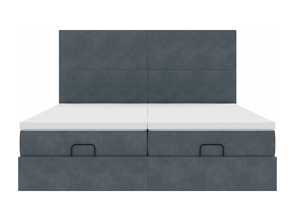 Ottoman bed met matrassen 200x200cm fluweel donkergrijs