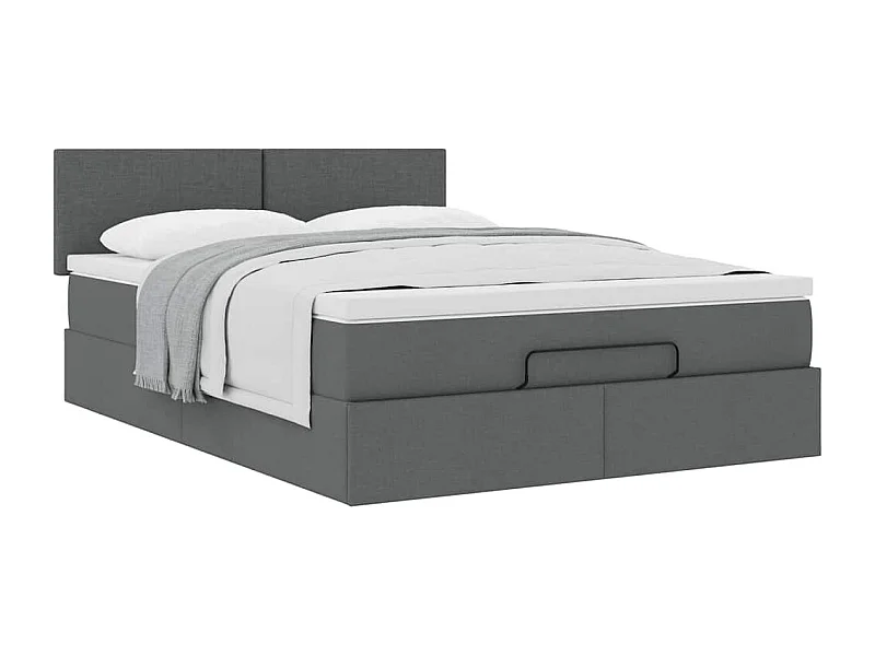 Bed met matras 140x200 cm stof donkergrijs