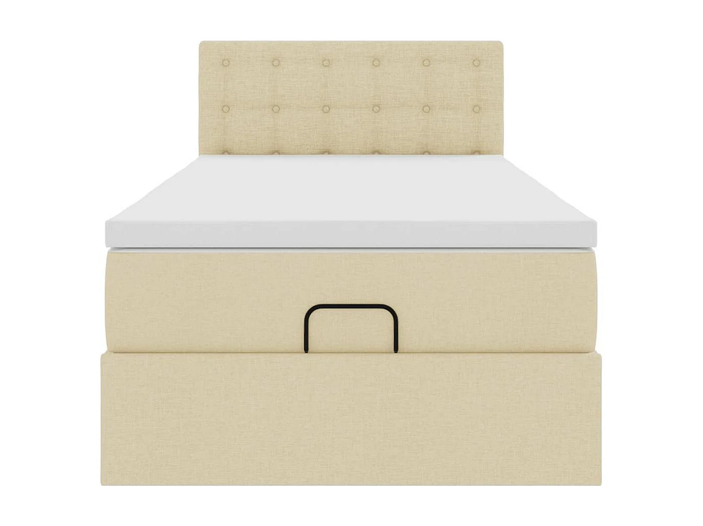 Estrutura de cama otomana com creme de colchão 80x200cm tecido