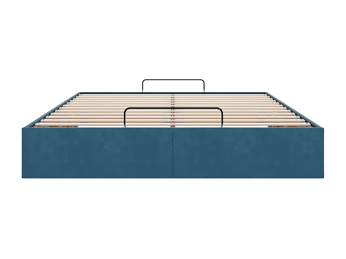 Estructura de cama otomana sin colchón azul oscuro 140x200 cm