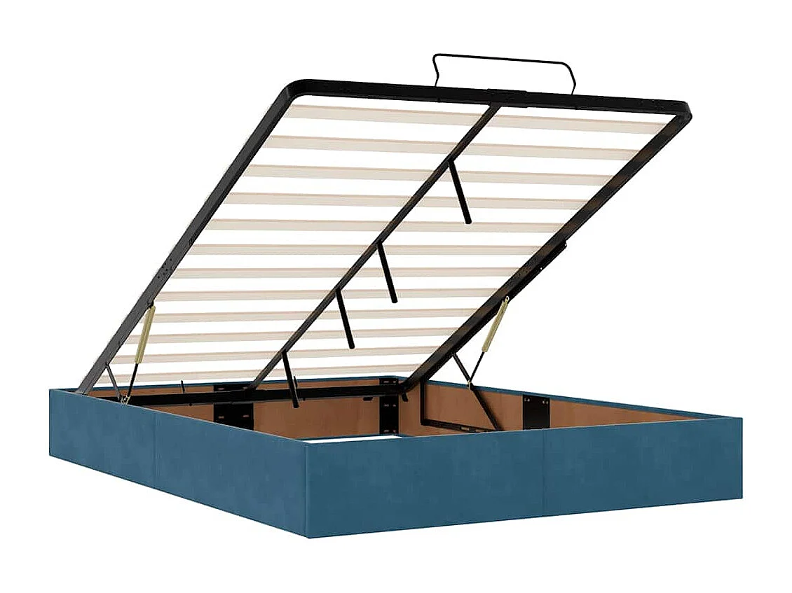 Estructura de cama otomana sin colchón azul oscuro 140x200 cm