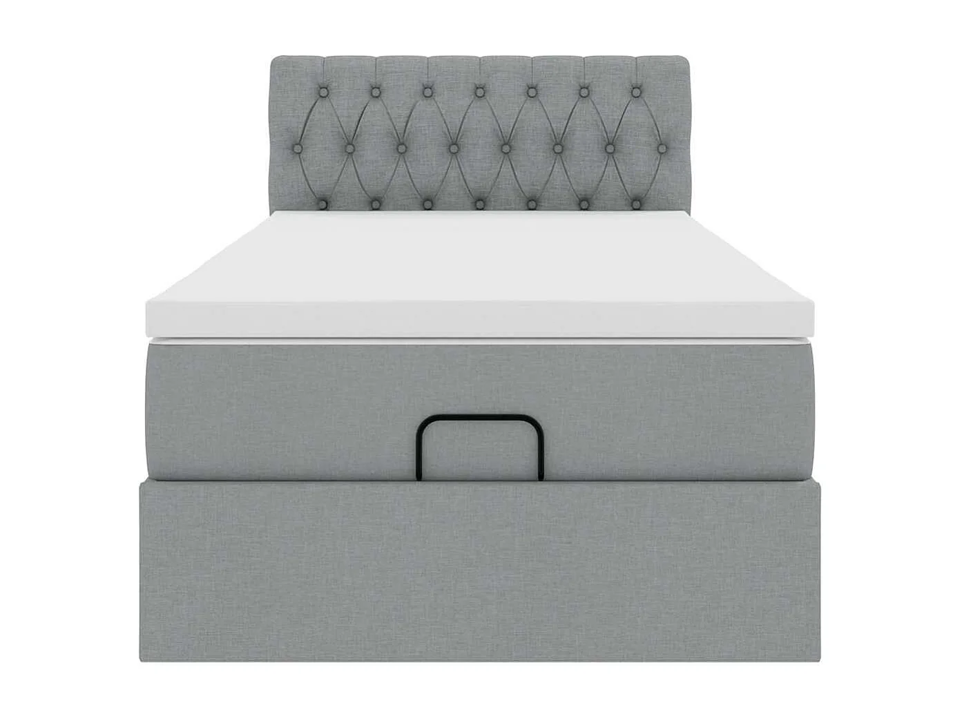 Bed poef met matras en LED's stof 80x200 cm lichtgrijs