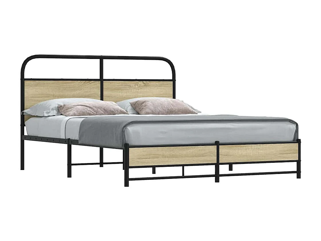 Estructura de cama sin colchón 150x200 cm madera roble Sonoma
